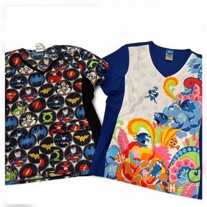 Fun Scrub Top Bundle Size M